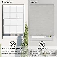 Vista 7 de Boolegon Persianas enrollables opacas sin cordones de jacquard a rayas, estilo de lujo, con cenefa de casete, con aislamiento térmico, persianas