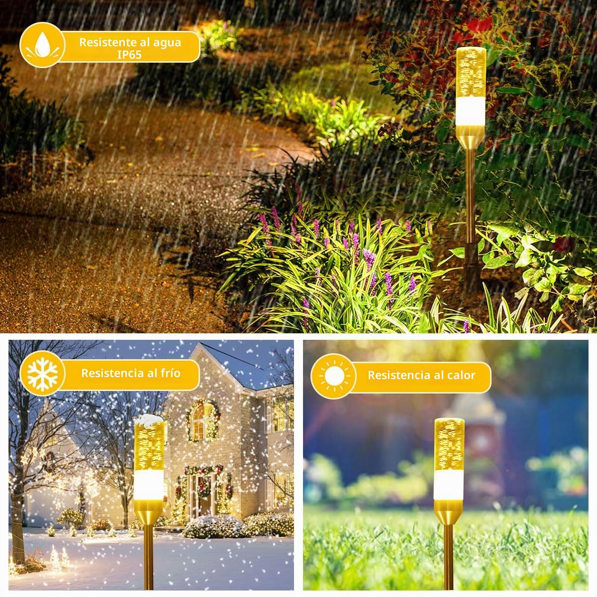 Focos Exterior B-right de 6Pcs Lámpara de Jardín Luces Patio Impermeable IP65 con Enchufe 2M, Iluminación de Camino Luces Proyector Patio con Diseno Burbujas, Luz Decoración para Hogar, Fiesta y Boda