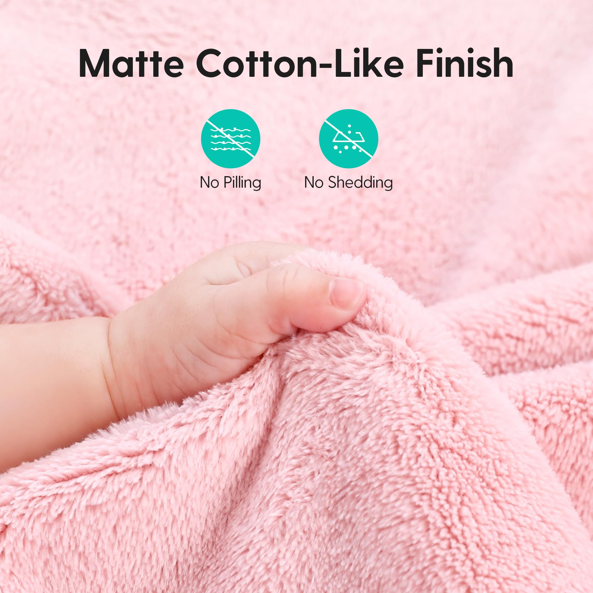 Little Spud Milky Plush Baby Blanket - 40x40 Inch Soft, Hypoallergenic Blanket For Newborns (Pink) - View #9