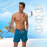 Vista 3 de SILKWORLD - Trajes de baño para hombre, pantalones cortos de playa, secado rápido, con bolsillos
