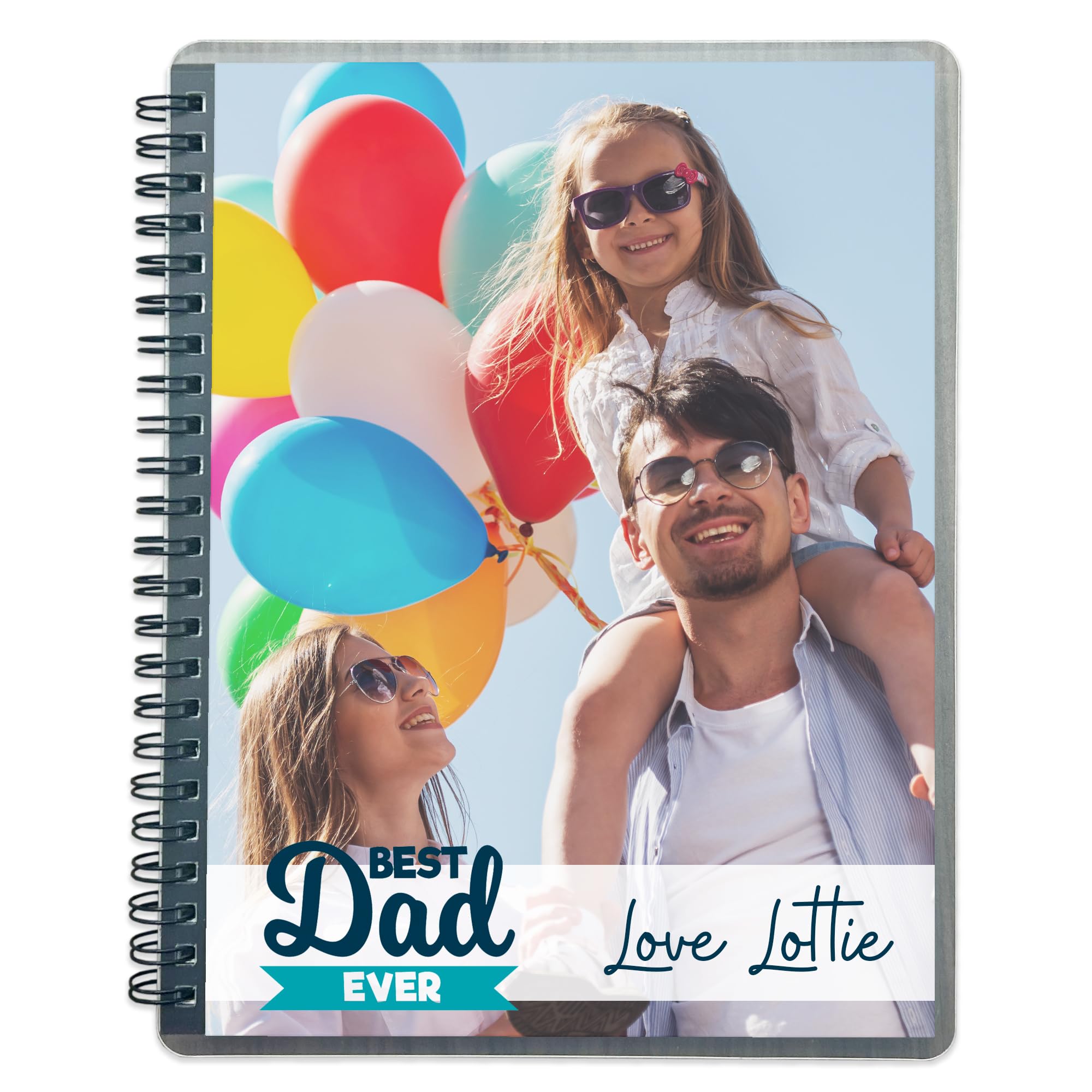 Adventa Personalised Notebook A5, add your own Photo/Image/Text Journal A5, 100 GSM, 120 Ruled Pages, Protective Cover Notepad Journal with Lined Pages, (6x8 Photo, Art, Image Insert)
