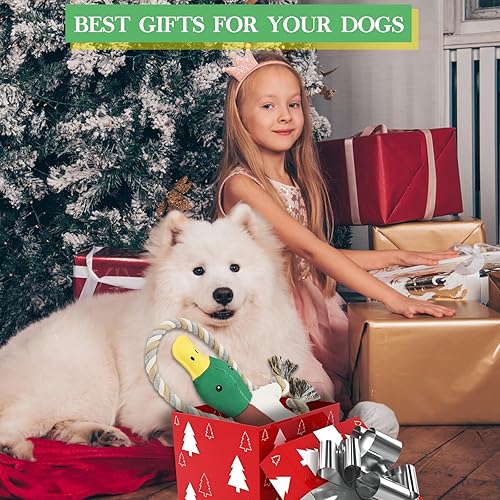 Miniatura 7 de Lesmeet - Juguetes mejorados para perros masticadores agresivos con papel arrugado y chirriante, juguete interactivo para perros de tira y afloja