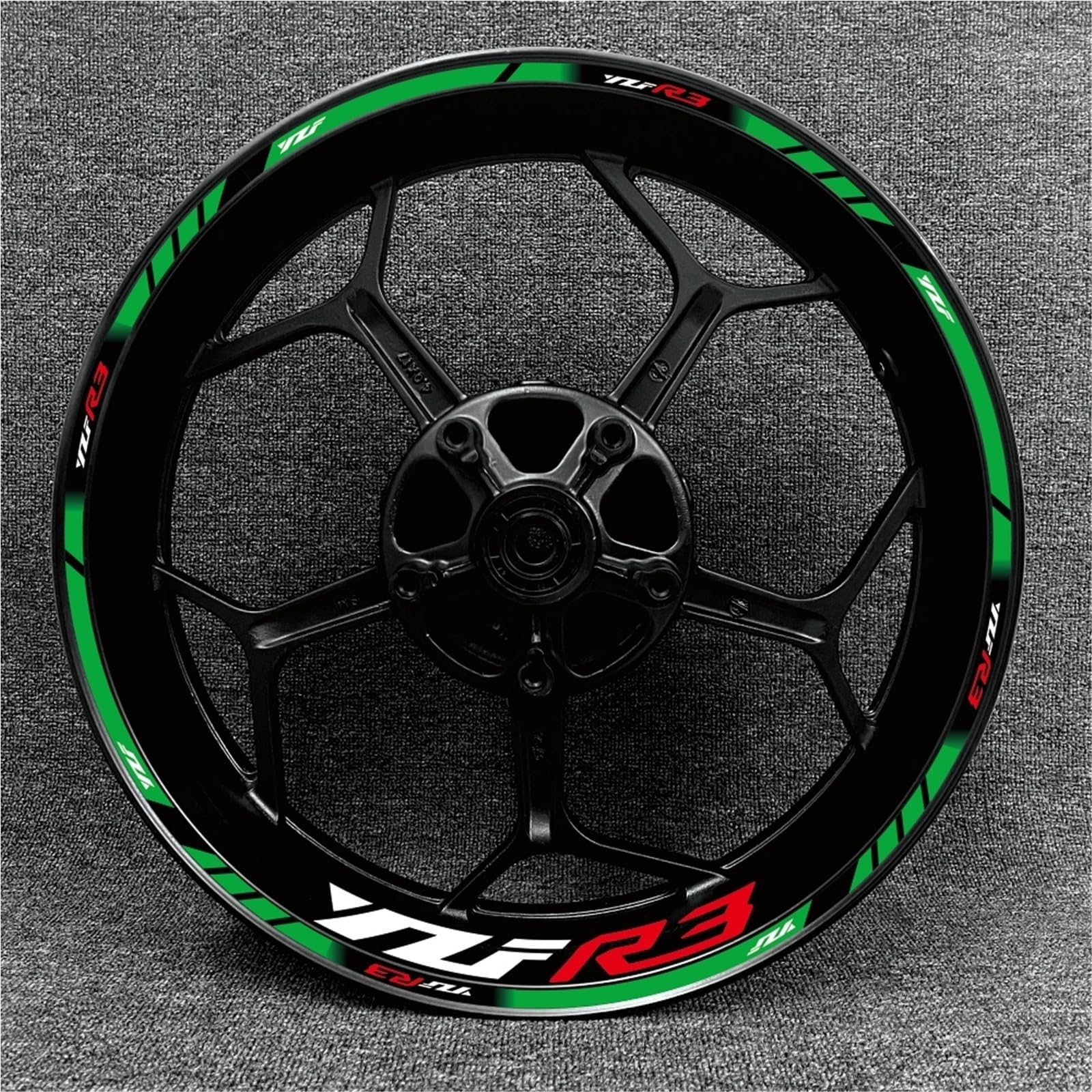 Geeigneter Lokomotivaufkleber Radnabenaufkleber, Stahlring Dekorativer Reflektierender Aufkleber Für YZFR3 R3(Set Meal 26)