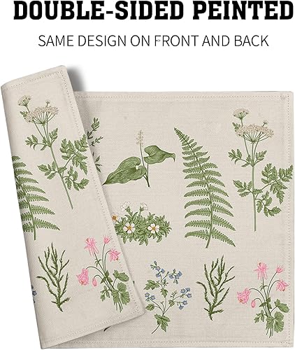 Miniatura 77 de Juego de 4 manteles individuales de arpillera con hojas de otoño, 12 x 18 pulgadas, calabazas de acuarela, Acción de Gracias, decoración de otoño