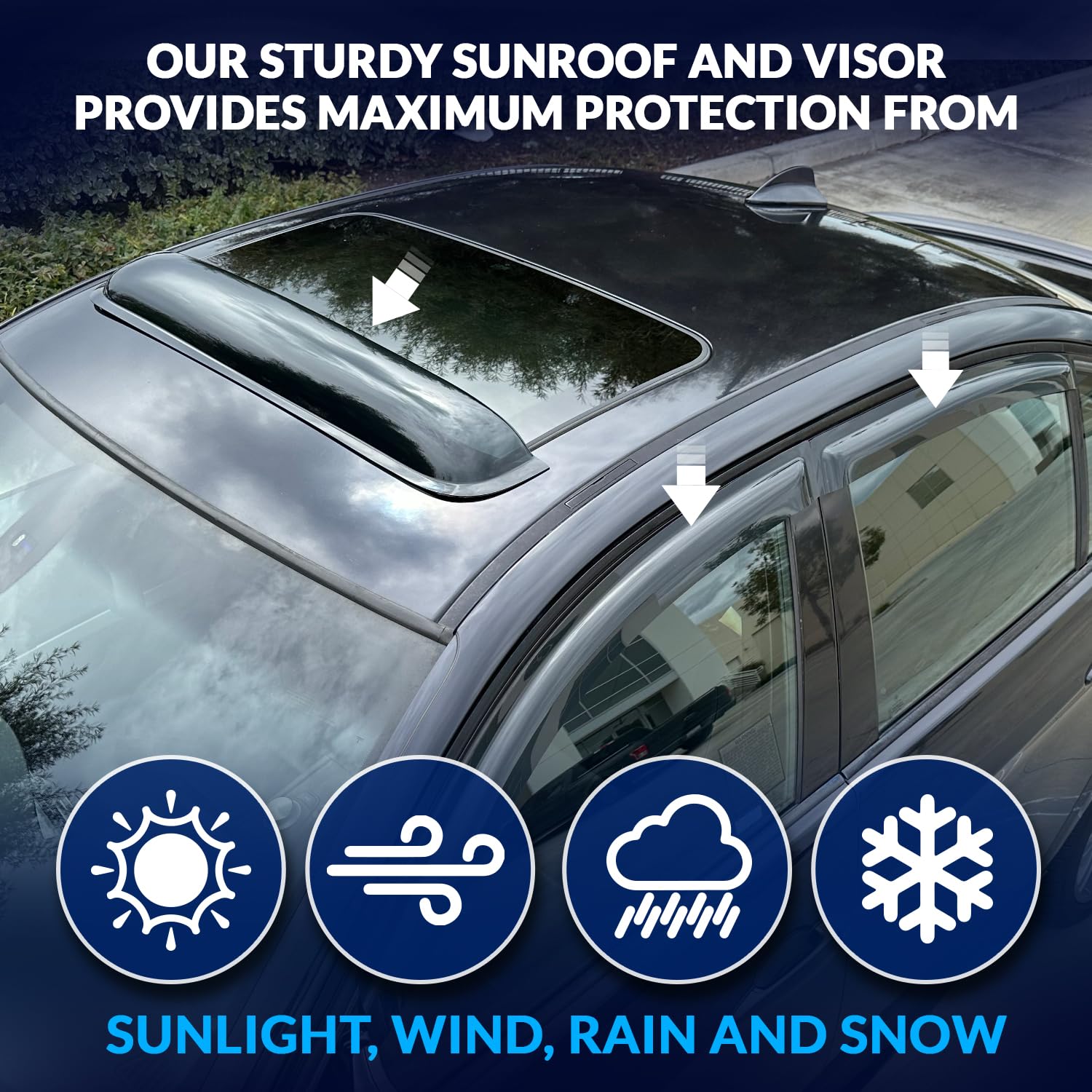 The Tuningpros 3.0mm Sunroof & Rain Guard Combo provides custom-fit protection for your 2006-2011 Honda Civic Sedan.