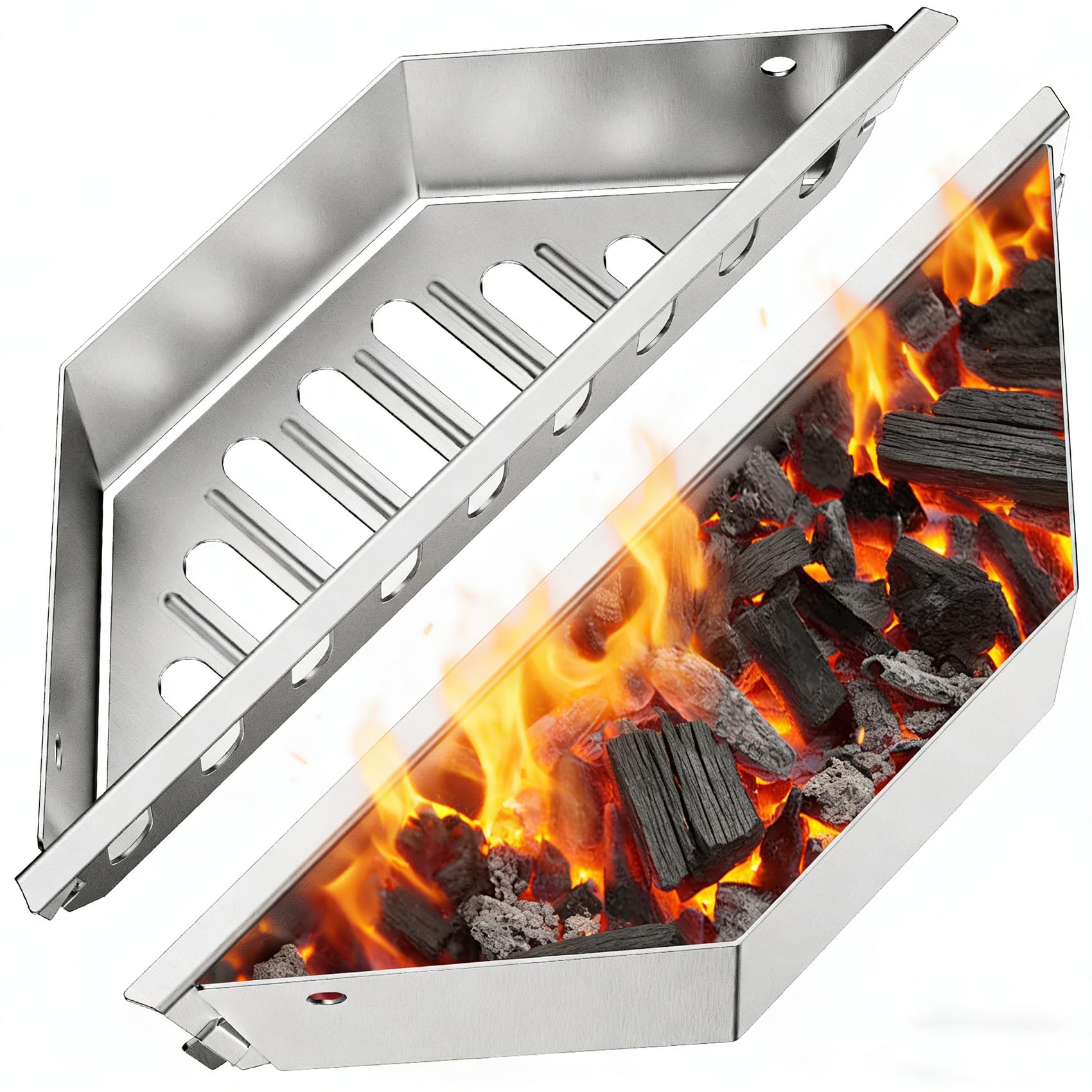 Onlyfire Cestello in acciaio inox per carbonella Weber da 55,9 cm per barbecue a carbone