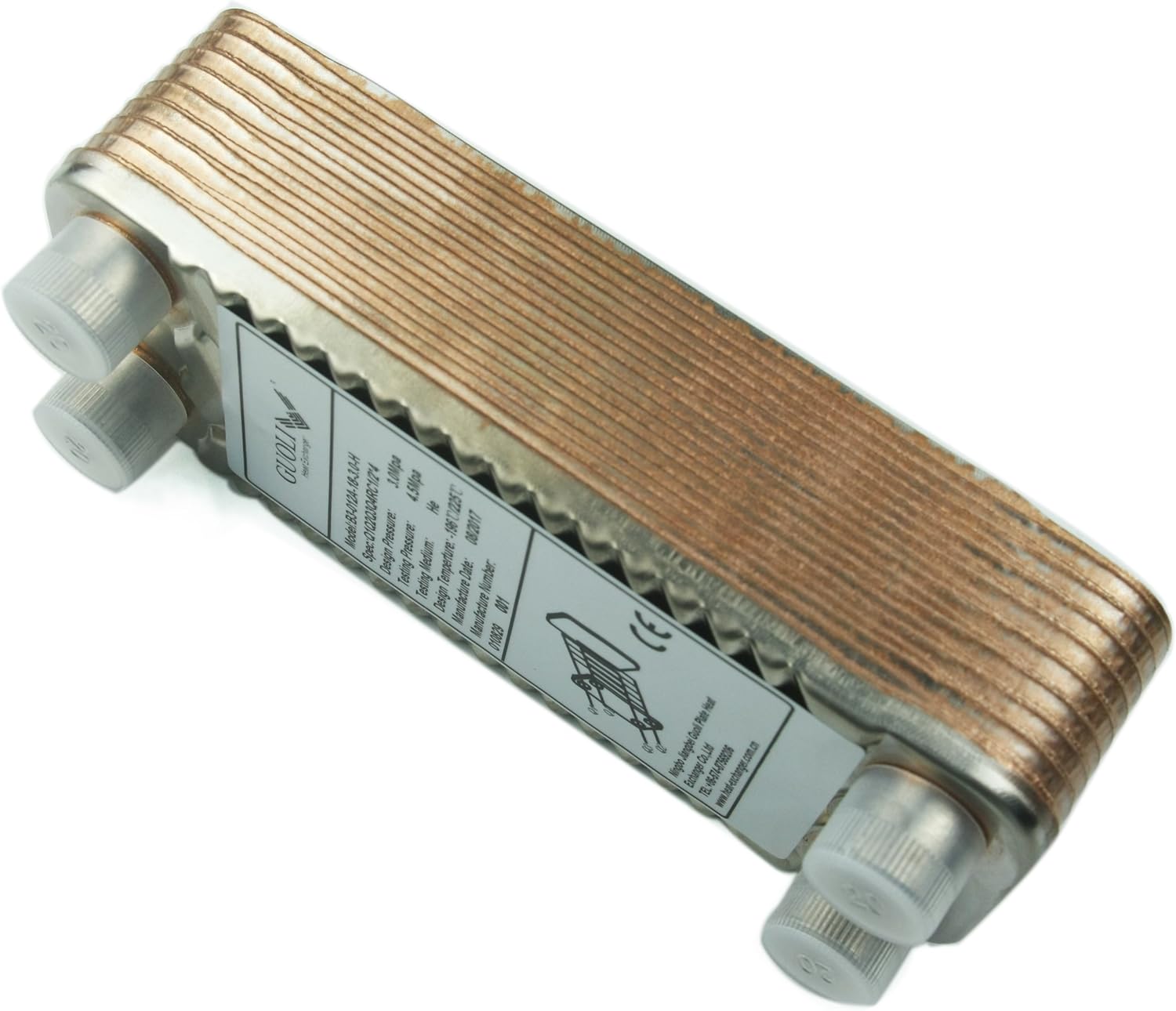 Brazed 18 Plates Heat Exchanger and Wort Chiller,Copper Brazed Wort Chiller R1/2" X 4,Stainless Steel Beer Chiller for Homebrew