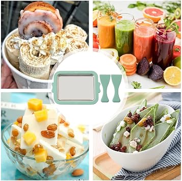 Ice Cream Roll Making Machine,Rolled Ice Cream Maker Machine - Instant Ice Cream Mold/Roll for | Mini Ice Cream Maker with 2 Ice Shovels for Yogurt