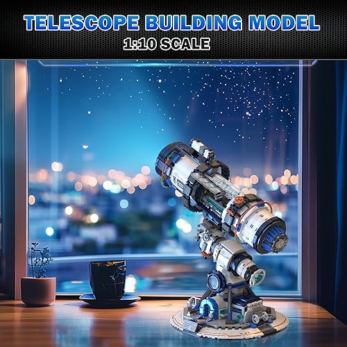Miniatura 3 de NUTCRACKER Juego de telescopio espacial para adultos, juguete de telescopio astronómico, modelo de exhibición con luz, decoración del hogar, regalos