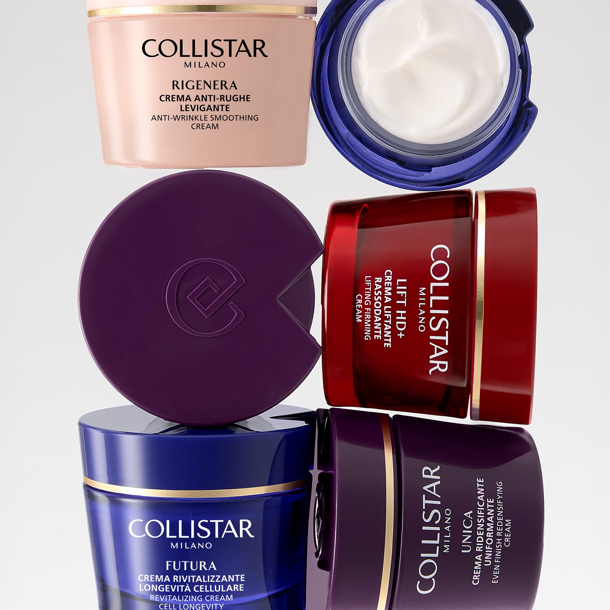 Collistar Unica Crema Viso Uniformante, Rende la Pelle Luminosa e Uniformata, Texture Ricca e Vellutata, Stimola la Produzione di Collagene, Senza Siliconi, 50 ml