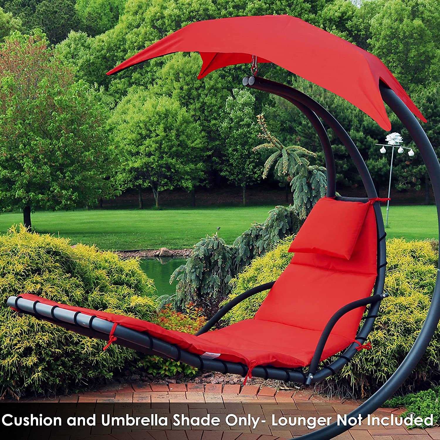 Chaise stof vervangend kussen en paraplu, upgrade uw outdoor hangende hangstoel hangstoel, hangende lounge stoel, chaise met veerkrachtige en stijlvolle accessoires