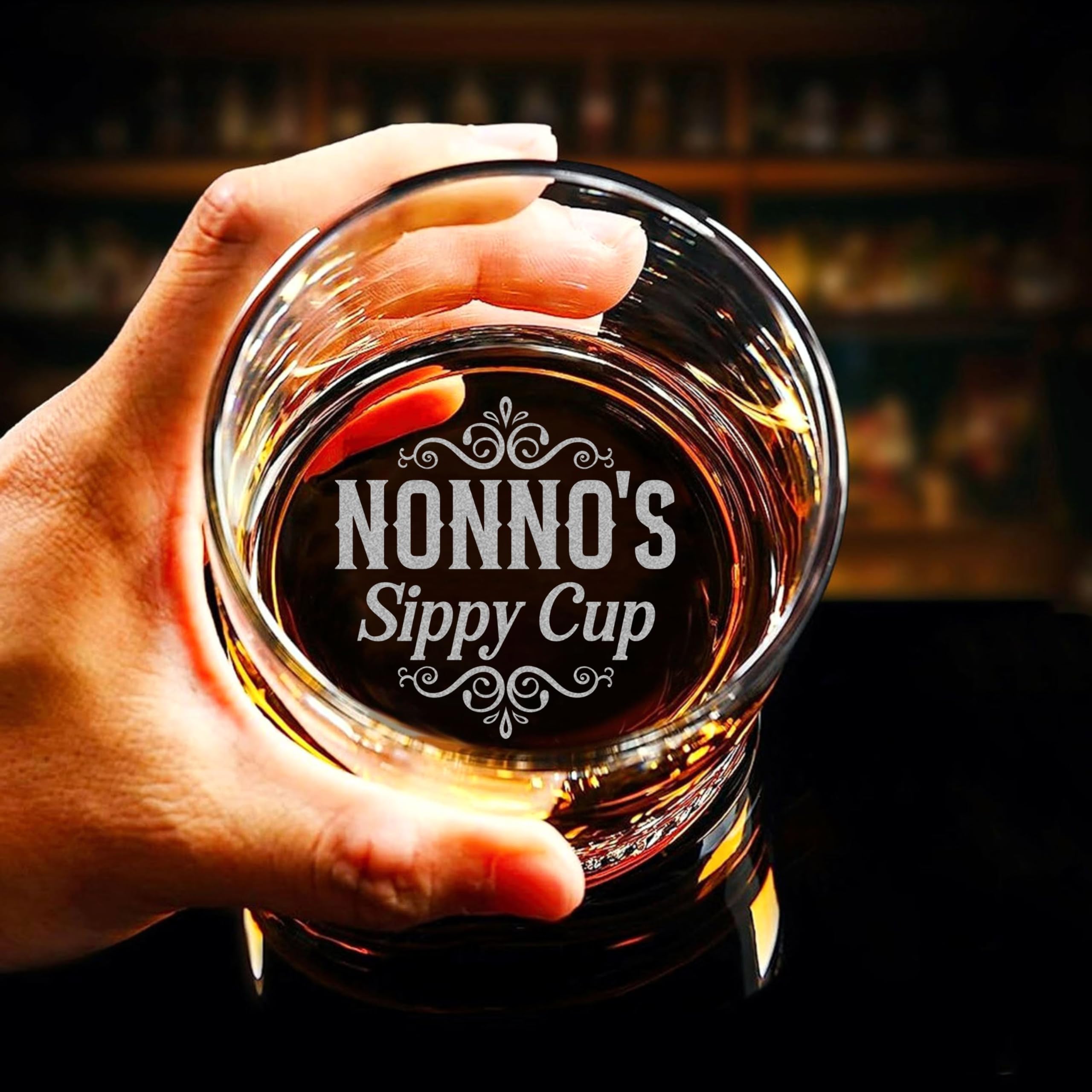 Moonlit93 Nonno's Sippy Cup Whiskey Glass Bottom Engraving - Funny Whiskey Glass Gifts Ideas For Nonno On Fathers Day Or Birthday - Pregnancy