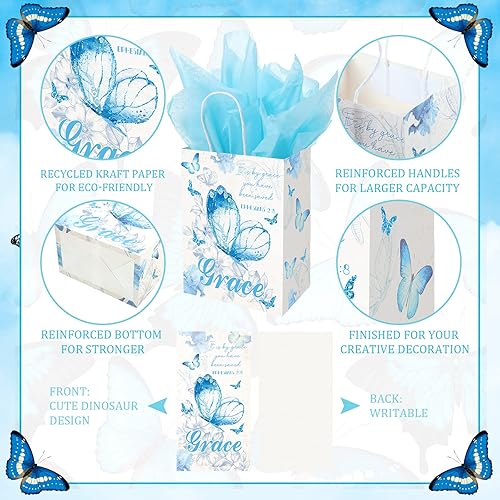 Miniatura 3 de Glenmal 24 juegos de bolsas con versículos de la Biblia con asas, mariposas religiosas, bolsas de recuerdo con pañuelos y tarjetas, regalo cristiano