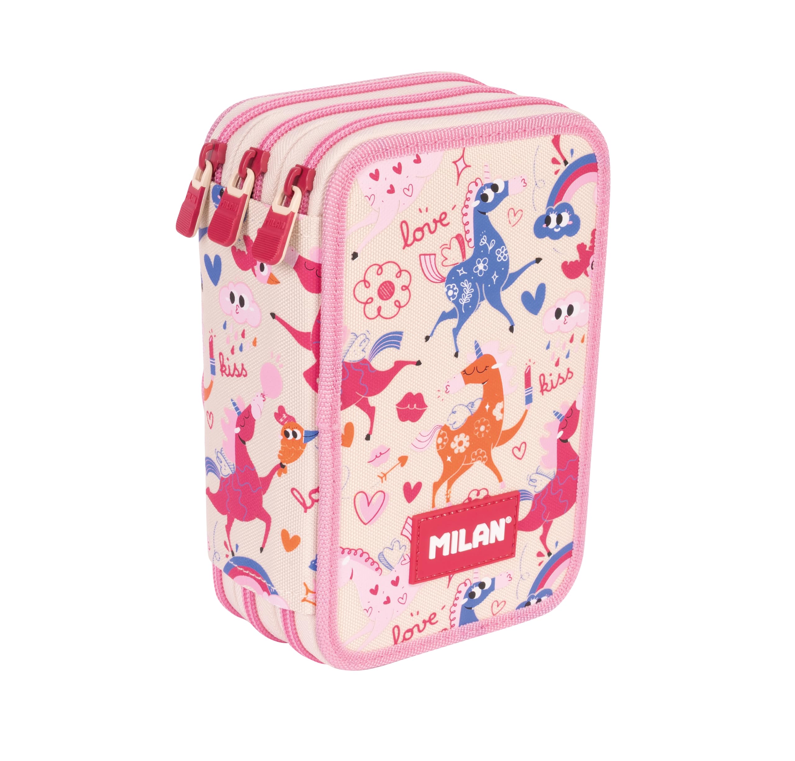 Milan Flowicorn 3-Tier Pencil Case with Special Series, Beige