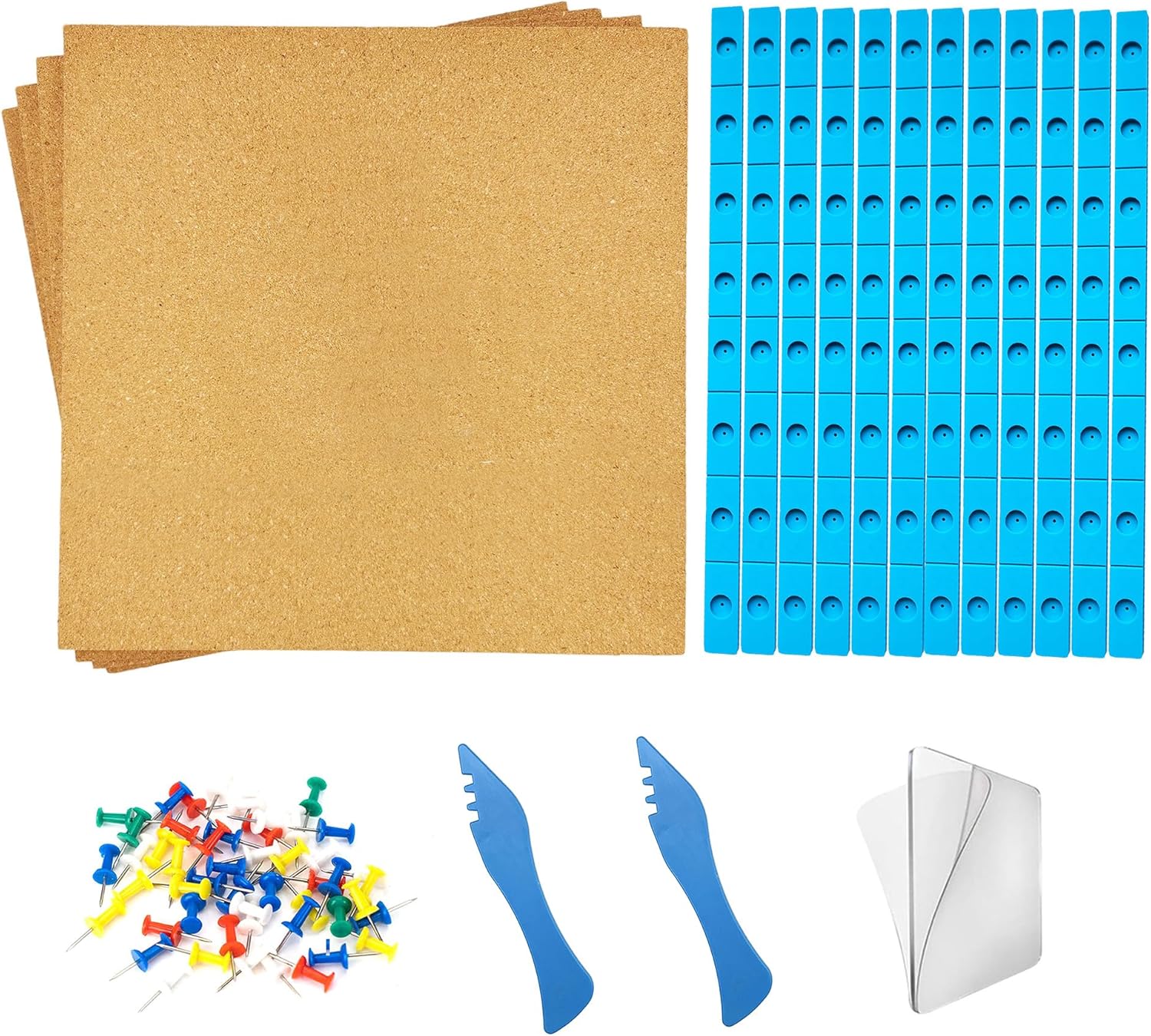 Stained Glass Supplies Kits, 4 x Heat Resistant Stained Glass Work Surface, 12 x 12" Layout Blocks for Stained Glass Panels, and 100 x Push Pins