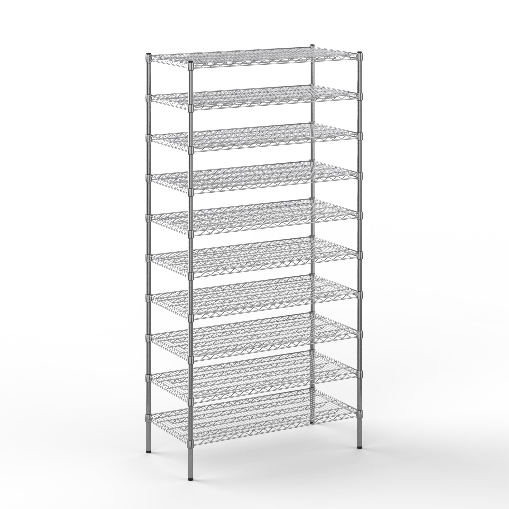 21" Deep x 42" Wide x 86" Height Wire Shelving Kit | 10-Tier | NSF Commercial Storage Rack Unit
