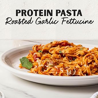 Al Dente Protein Roasted Garlic Fettuccine 6-pack: 30g Protein, Lower Carb | High Protein Fettuccine, No Beans/Legumes, Formerly Carba-Nada. Premium Pasta w/ Cage-Free Eggs, European Semolina Wheat