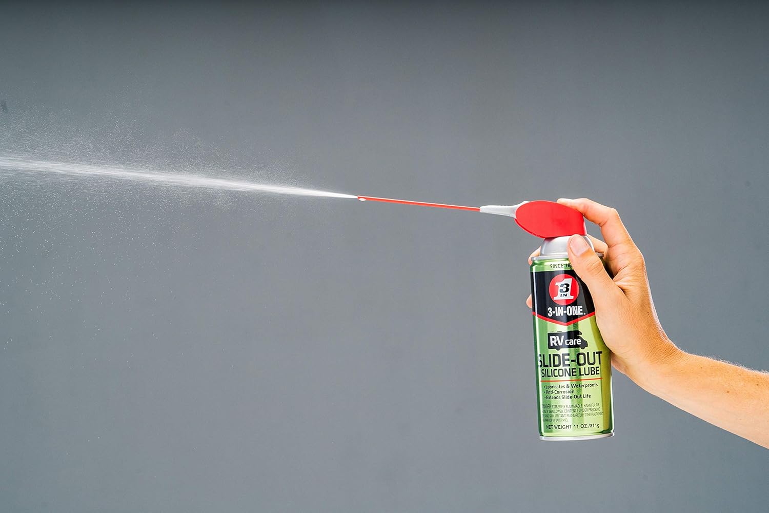 3-IN-ONE RVcare Slide-Out Silicone Lube with SMART STRAW SPRAYS 2 WAYS, 11 OZ [6-Pack]