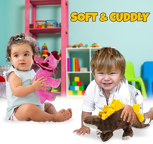 Miniatura 6 de ArtCreativity Animales de peluche de dinosaurio para niños, juego de 4, dinosaurios de peluche para niños y niñas a partir de 3 años, animales de