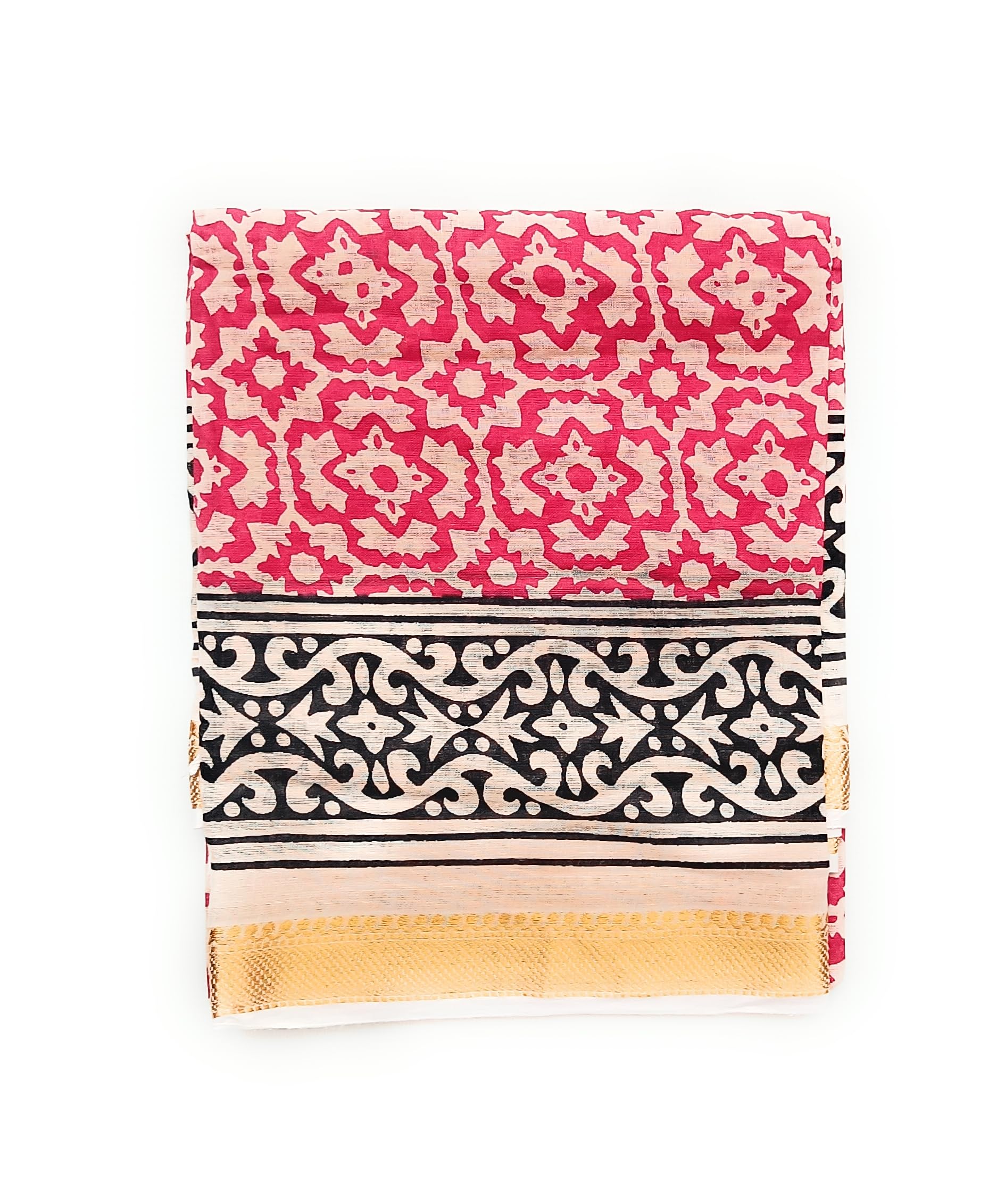 KGM Accessories New Extra large Indian Cotton Gold Lurex hand block printed Sarong Scarf Shawl Beach wrap Pareo Paisley (Red)