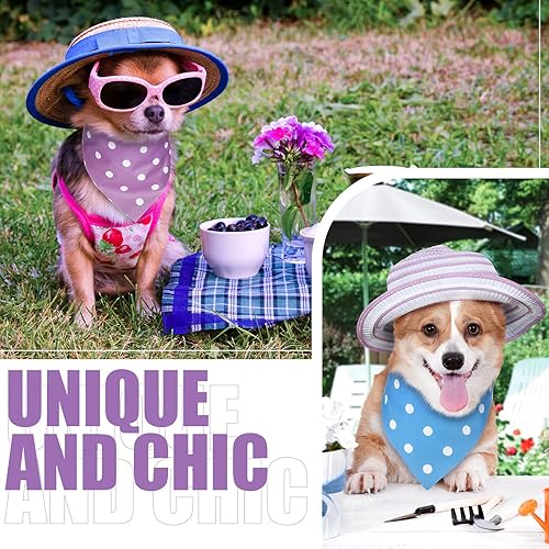 Miniatura 5 de 20 unidades de bandana para perro, pañuelo ajustable y lavable, bufanda triangular para perro, pañuelos, accesorios para perros pequeños a medianos,