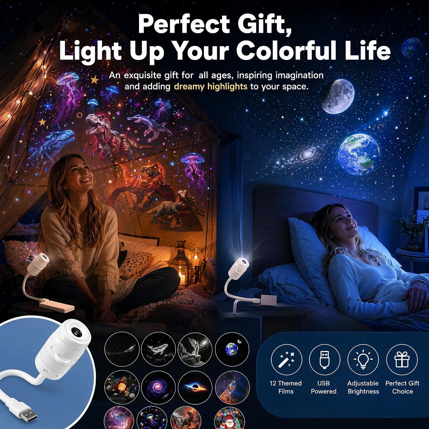 13-in-1 Galaxy Projector Night Light, Sternenhimmel Projektor Kinder