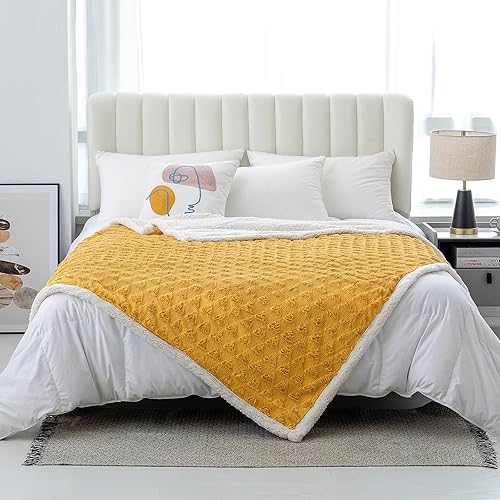 Miniatura 6 de LOMAO Manta para sofá  Mantas de vellón y mantas de piel sintética, suave y mullida, manta de sherpa acogedora manta de regalo para cama, sofá (50 x