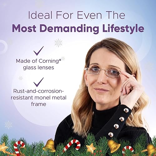 Miniatura 4 de Slender Eyes Lentes de lectura compactos con marco y lentes de calidad óptica ultra alta, incluye funda que actúa como soporte para teléfono