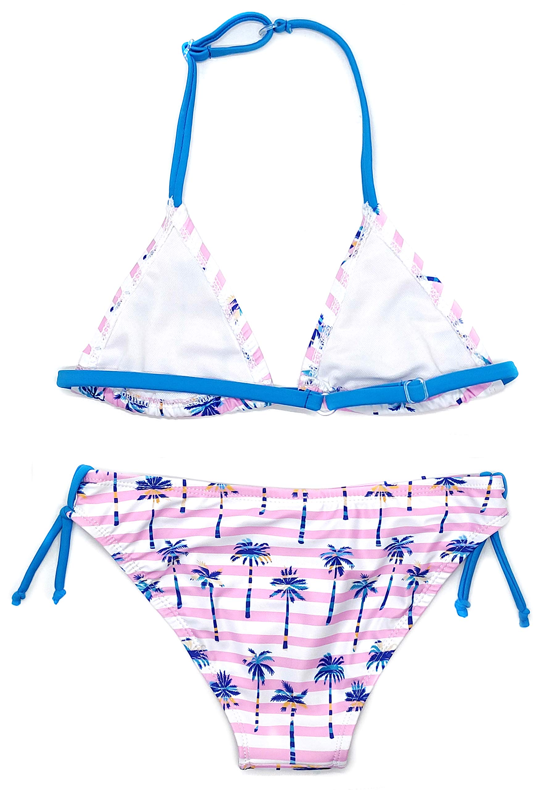 SHEKINI Costumi da Bagno Bambine Due Pezzi Carino Stampati Regolabili Triangolo Bikini Costume Ragazze Swimwear per 6-14 Anni