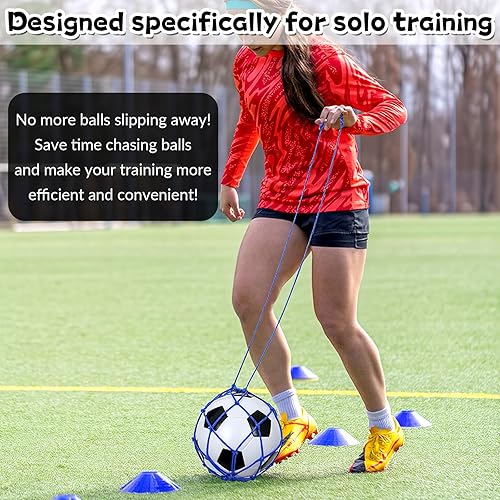 Miniatura 6 de 2 unidades de pelota de fútbol para entrenamiento de retorno, red de entrenamiento de fútbol para patadas de fútbol, para pelotas de tamaño 3, 4, 5,