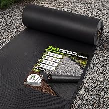 Breling 4 ft x 100 ft Geotextile Fabric Under Gravel 5 oz with 30 Stakes