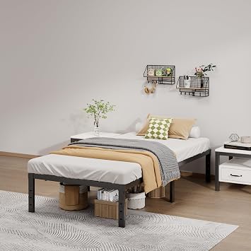 Metal Bed Frame Twin Size 14 Inch Platform Bed with Underbed Storage