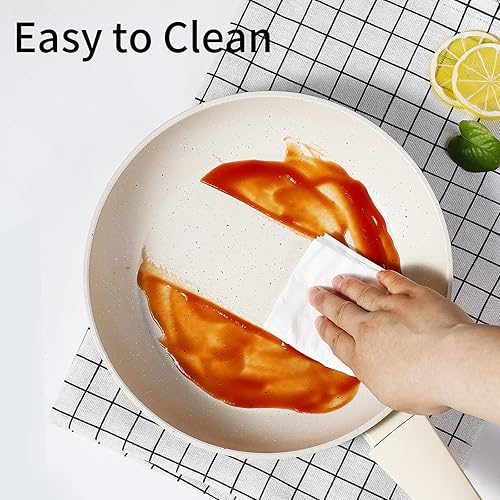 Miniatura 5 de Juego de ollas y sartenes antiadherentes de 9 piezas, juego de utensilios de cocina de inducción con olla de 2.5 cuartos de galón y vaporizador de