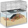 Ferplast Rodent Cage GABRY 60 for Gerbils, Hamsters, in Metal and Glass, Accessories included: Bowl, Drinking bottle, Shelf, Ladder, Pipe set. 60x31,5xh52cm