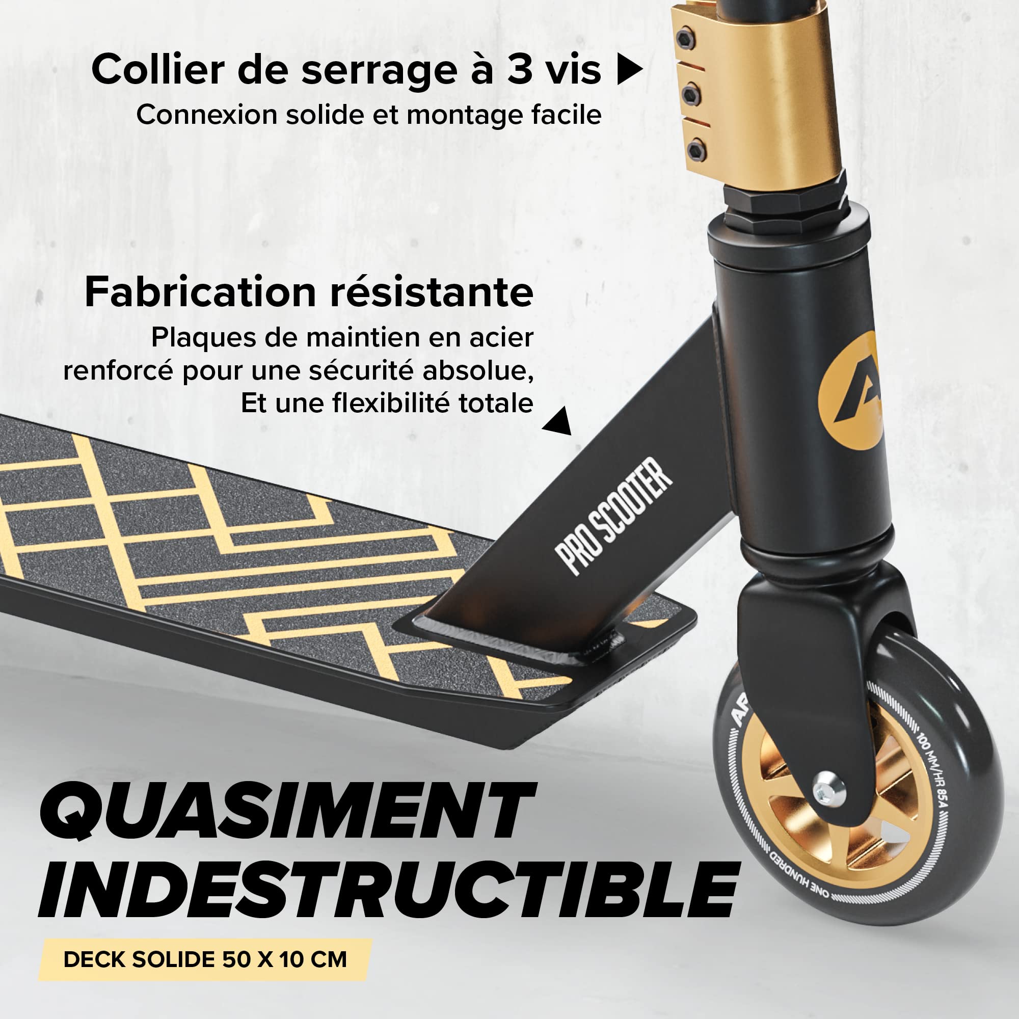 Apollo Trottinette Stunt Genius Pro | Trottinette robuste avec roulement à billes ABEC 9 | Trottinette Trick Roller, Trottinette forte | Top Stunt Scooter Enfants à partir de 6 ans | Parfait également