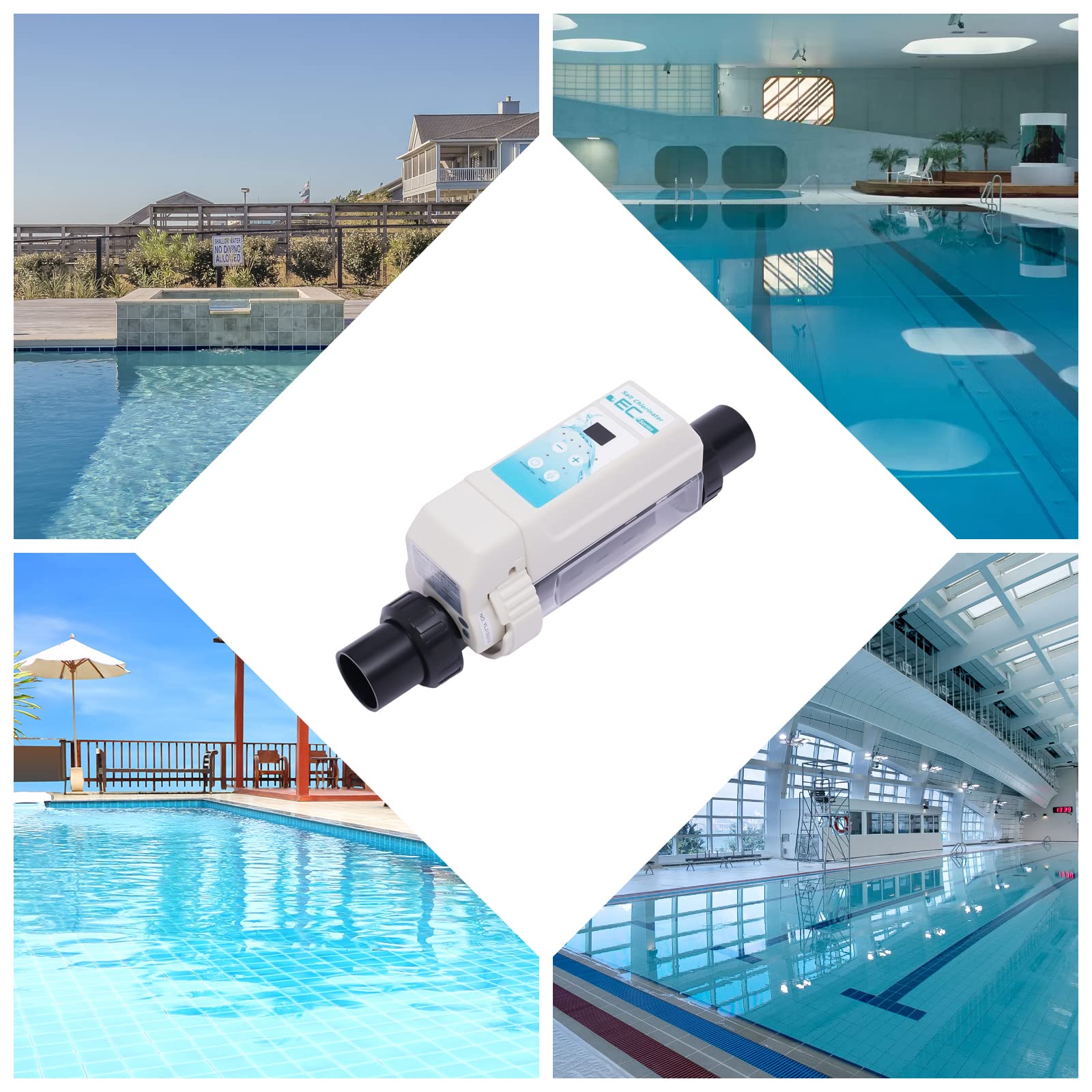 Generador de cloro de 8 g/h, sistema de agua salada, electrólisis, generador de cloro, adecuado para piscinas SPA de 50 m³
