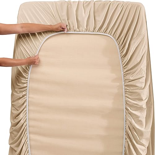 Miniatura 4 de Hearth & Harbor - Juego de sábanas con bolsillo extraprofundo, se adapta a colchones de hasta 21 pulgadas de profundidad, transpirable, muy suave,