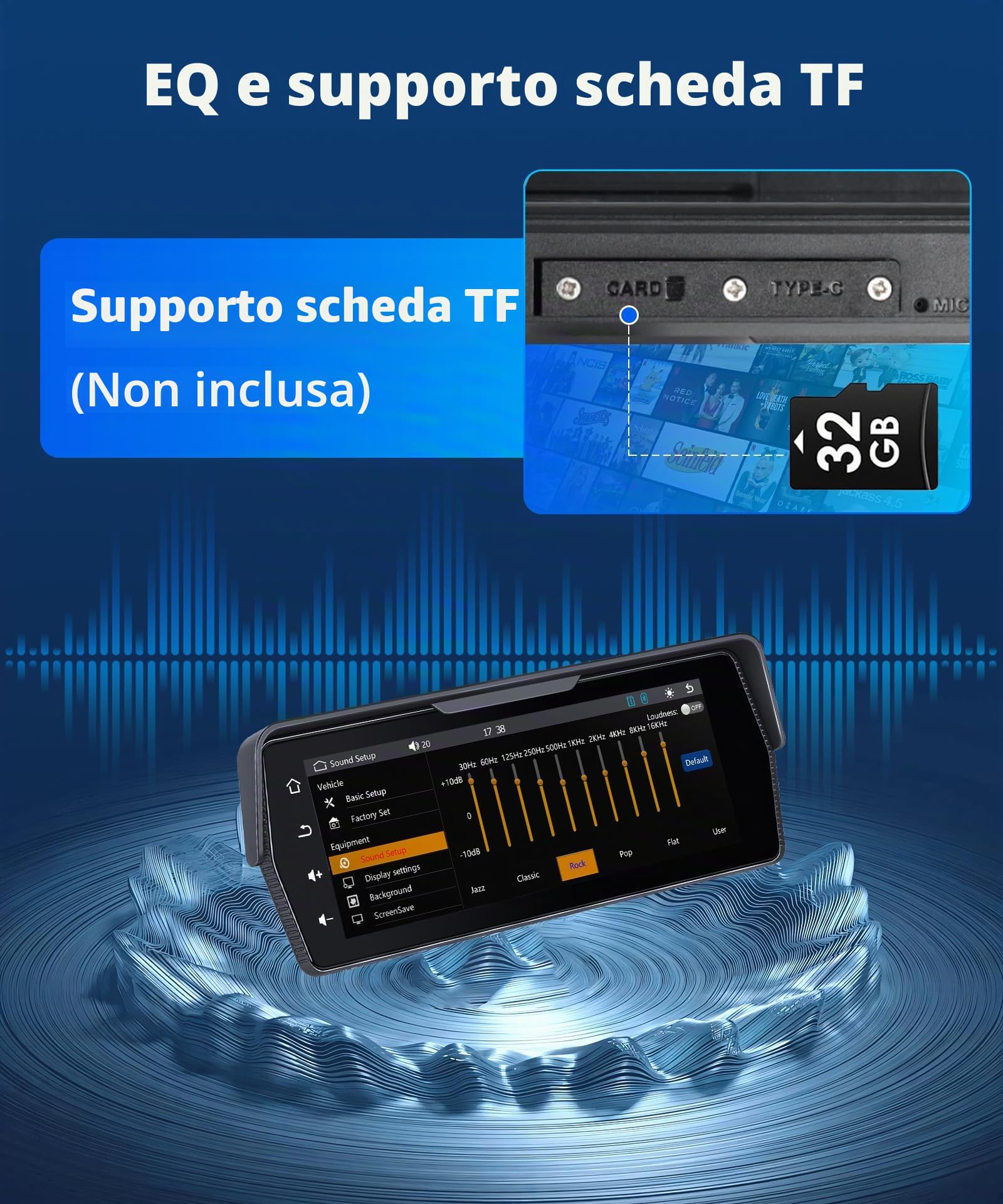 Rimoody Wireless Carplay Display Motociclo con Dashcam 2 Telecamera Fronte e Retro, 6.86 Pollici Touchscreen Portatile Carplay Android Auto Schermo per Motorbike con Mirror Link/Bluetooth/IP68 étanche