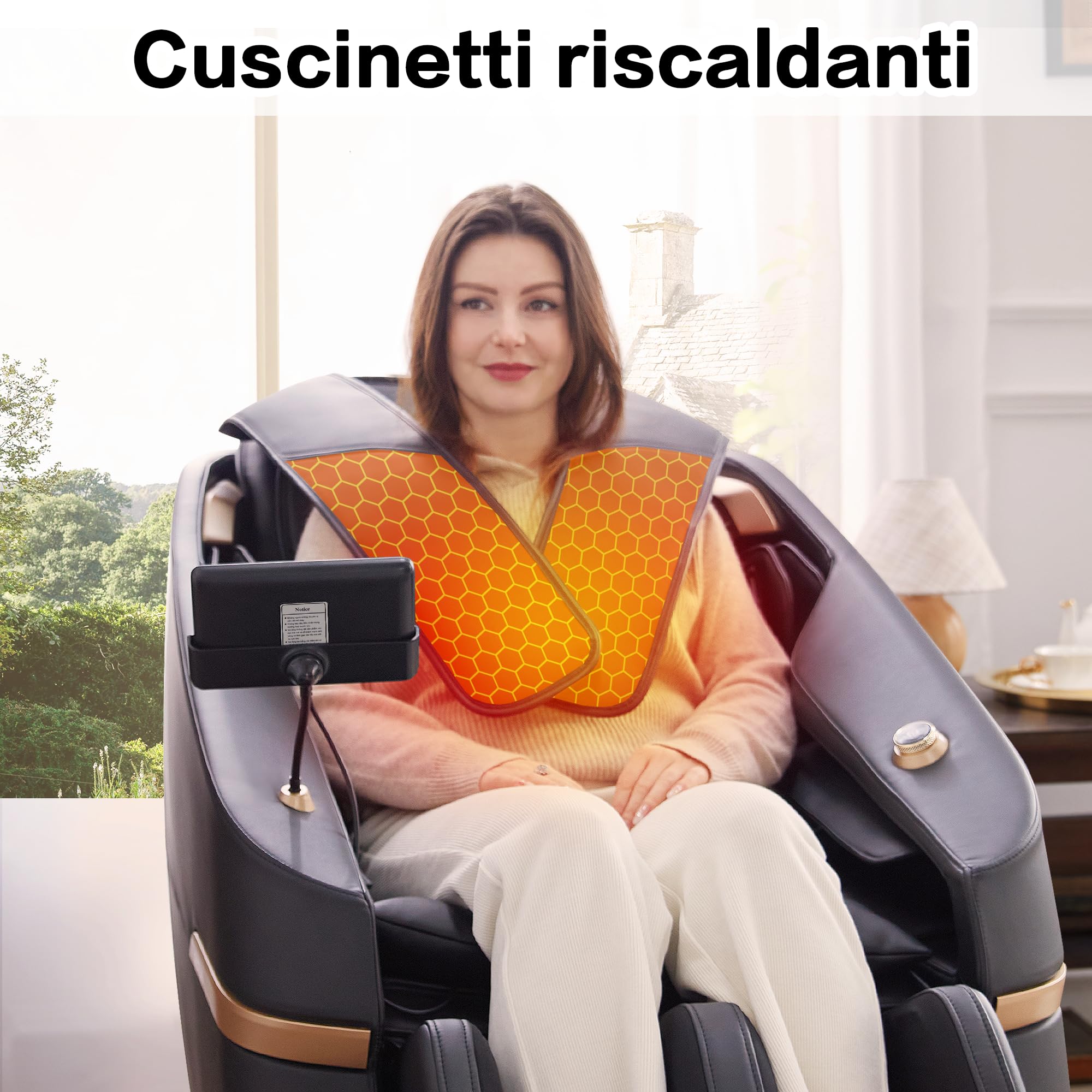 ROTAI Poltrona massaggiante per divano – massaggio completo con impasto e assenza di peso – 22 programmi – Bluetooth, riscaldamento