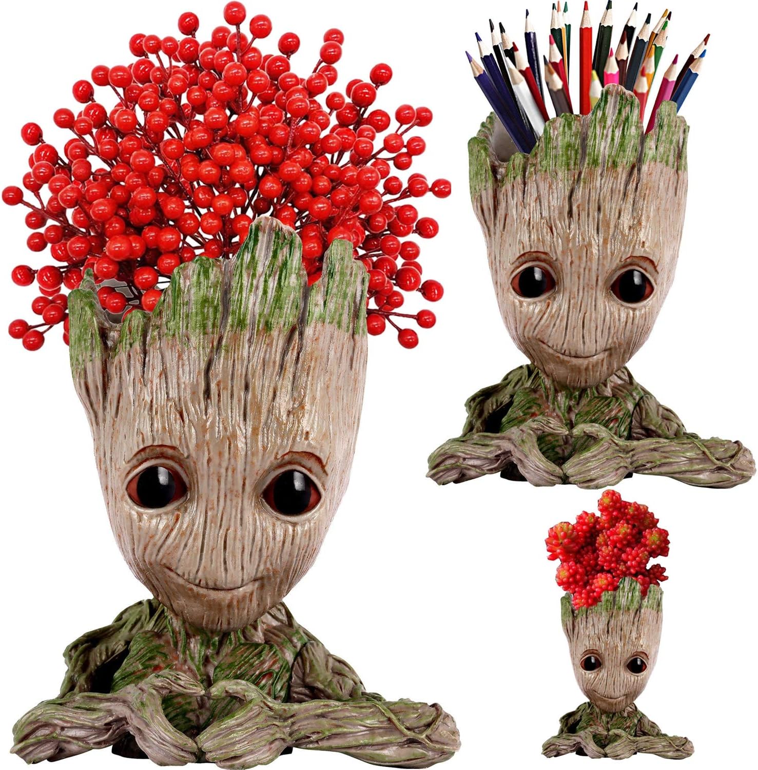 Succulent Planter Pen Cup TreeMan for Birthday Gift,Pen Holder Pot Cute Green Plants Flower Pot,Best Festive Gift for Kids Girls,Boys,Women 5.63x3.15inch indoor outdoor(Express Love)