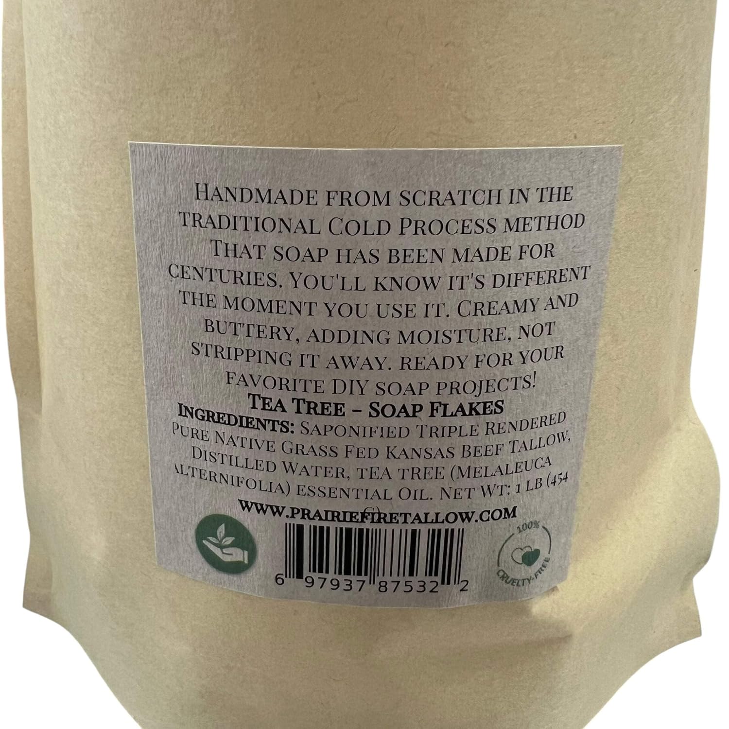 Pure Beef Tallow Soap Flakes - Made in USA - Grass Fed and Finished - Face, Body and Hair - Natural and Organic Frankincense