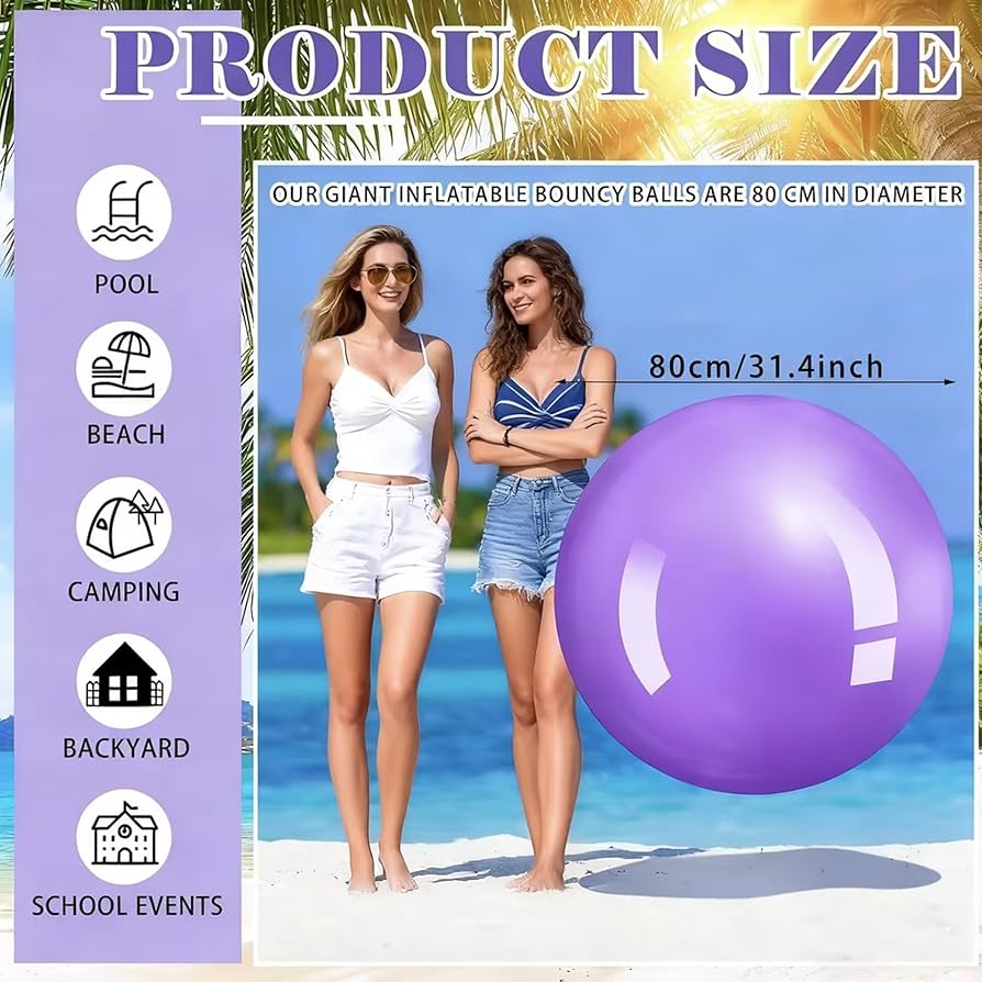 Amazon | Jenaai 2個 30インチ ビッグバウンスボール 大型ゴムボール