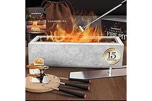 Concrete Fire Pit for Table Top - Large Personal Fireplace for Smokeless...