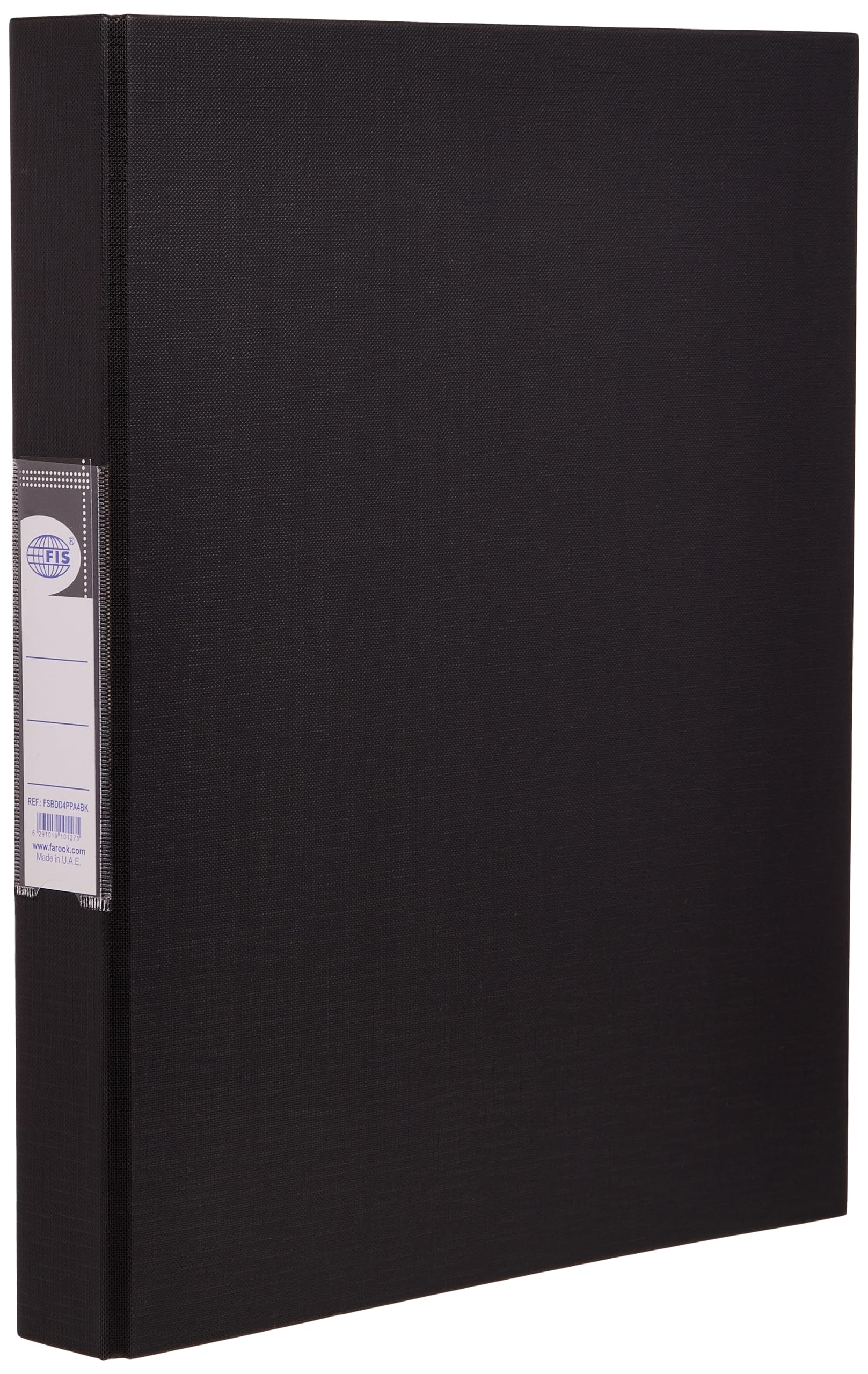 FIS FSBDD4PPA4BK4 Ring PP Ring Binder, A4 Size, Black