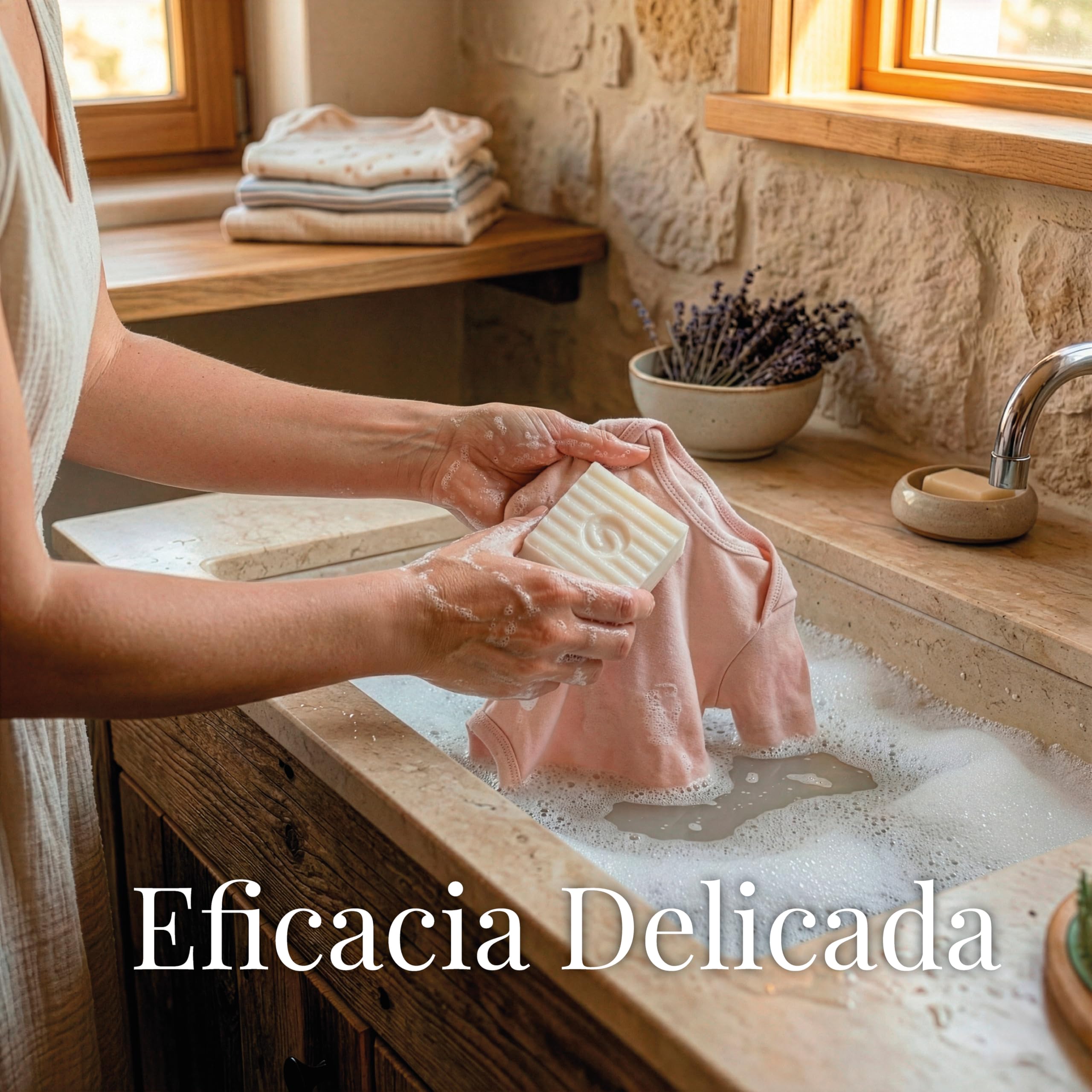 Jabón ROPA 100% Aceite de Coco Natural – Jabón para Ropa Íntima, Delicada y Bebé – Quitamanchas Artesanal Hipoalergénico y Vegano – Pastillas Sólidas Sin Plástico Zero Waste (Pack de 2 (250g))