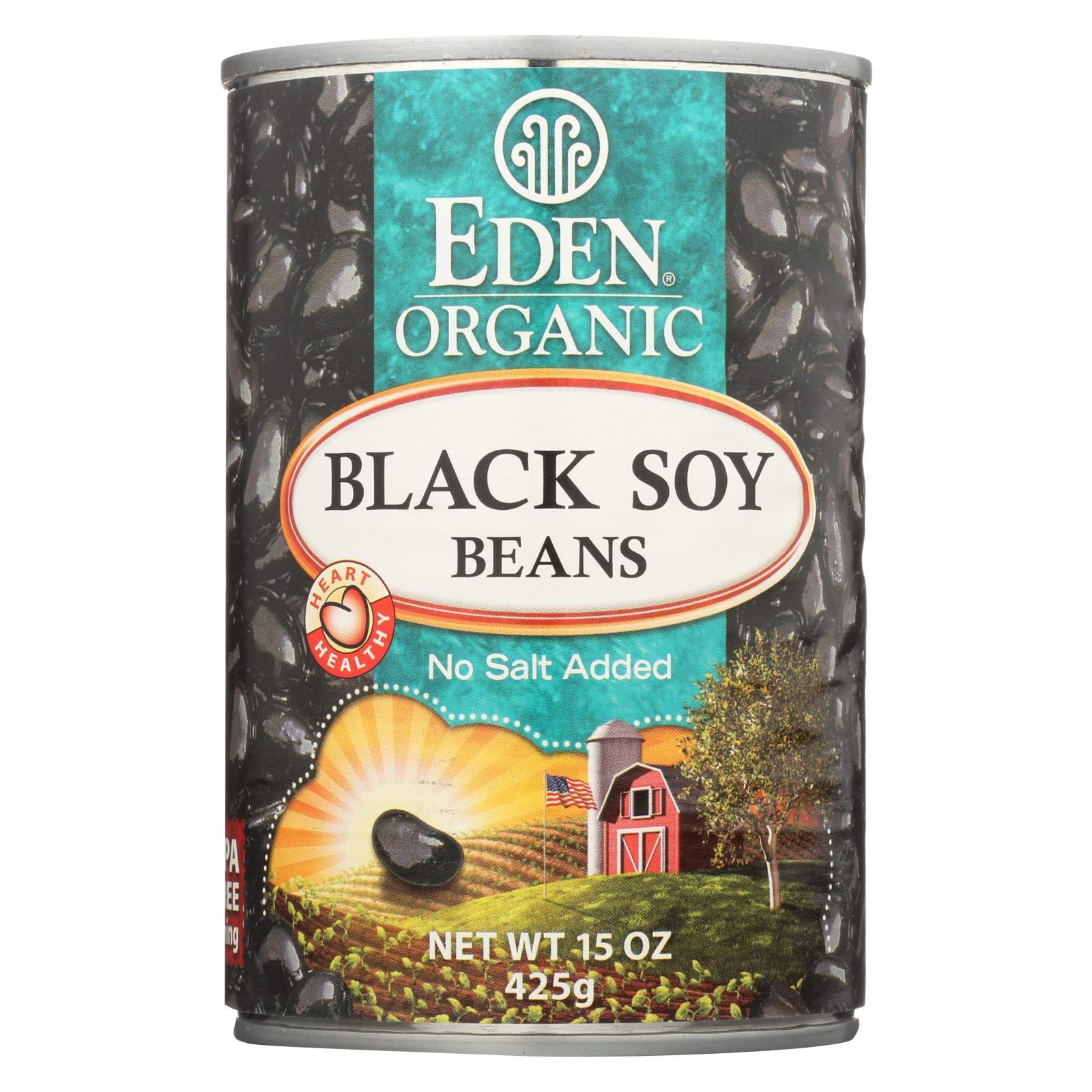 Eden Organic Black Soy Beans, No Salt Added, 15-Ounce Cans (Pack of 12) ( Value Bulk Multi-pack)