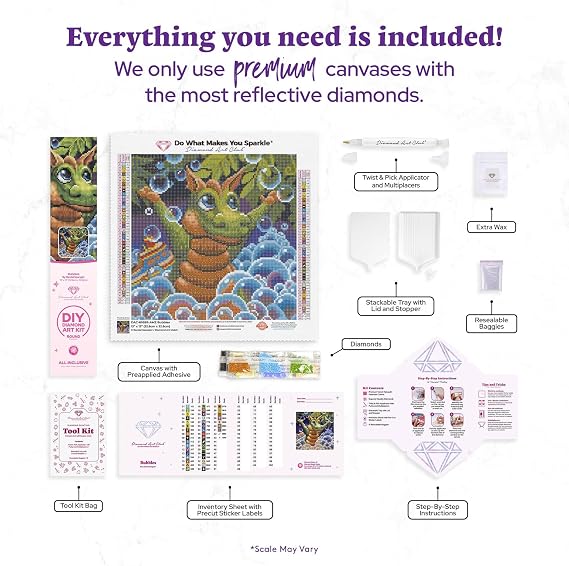 DIAMOND ART CLUB Bubbles - Spangler Diamond Painting Kit, Fun DIY Crafts for Adults, Round Diamond Art Canvas, 13 x 13 (32.8 cm x 32.8 cm)