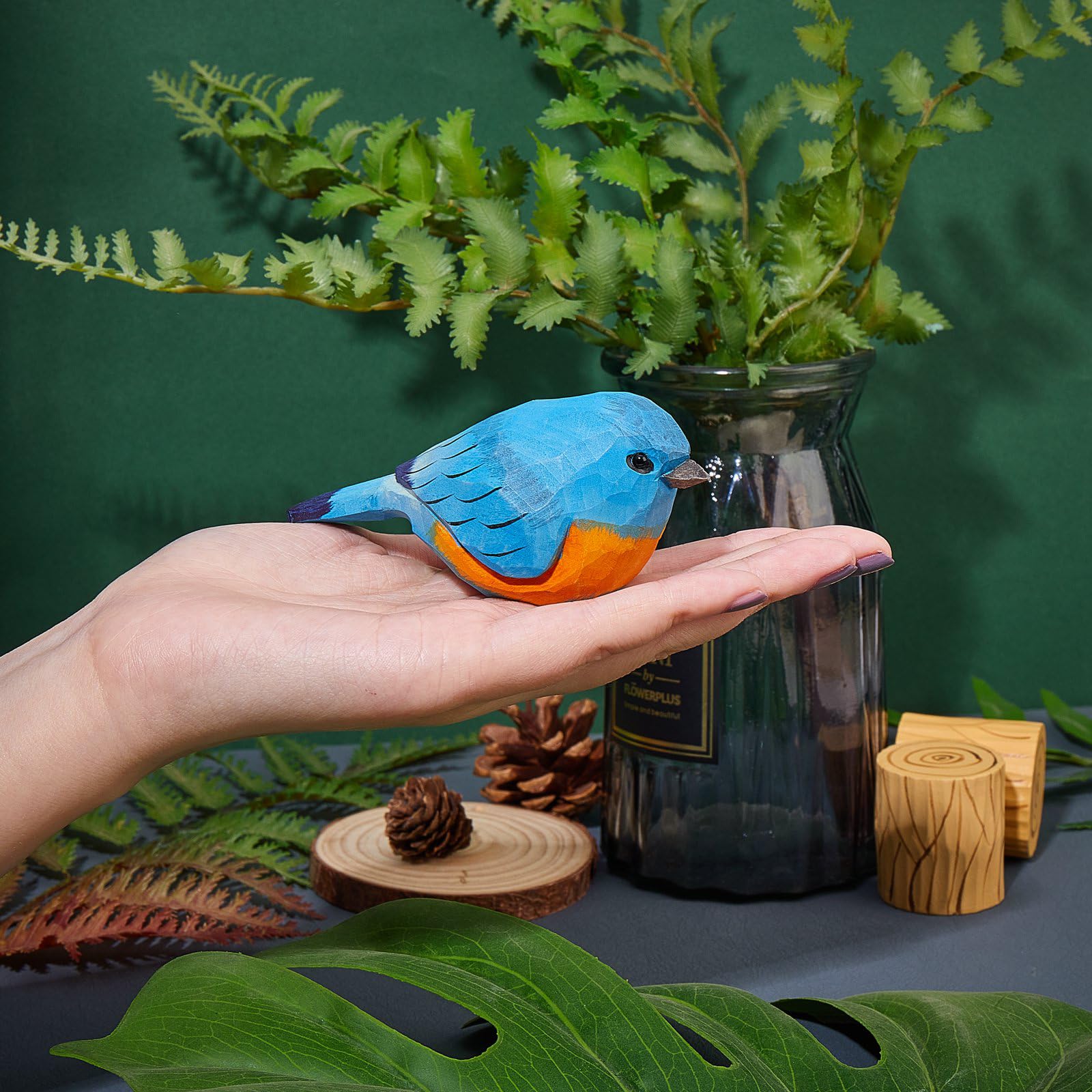 WEWAYSMILE Wooden Carved Bird Figurine - Image 3