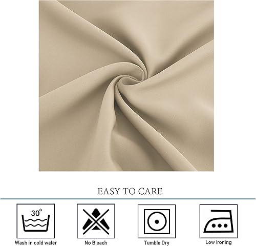 Miniatura 4 de Diraysid Cortinas opacas beige con ojales para dormitorio, con aislamiento térmico, cortinas de oscurecimiento de habitación, 42 x 84 pulgadas, 2