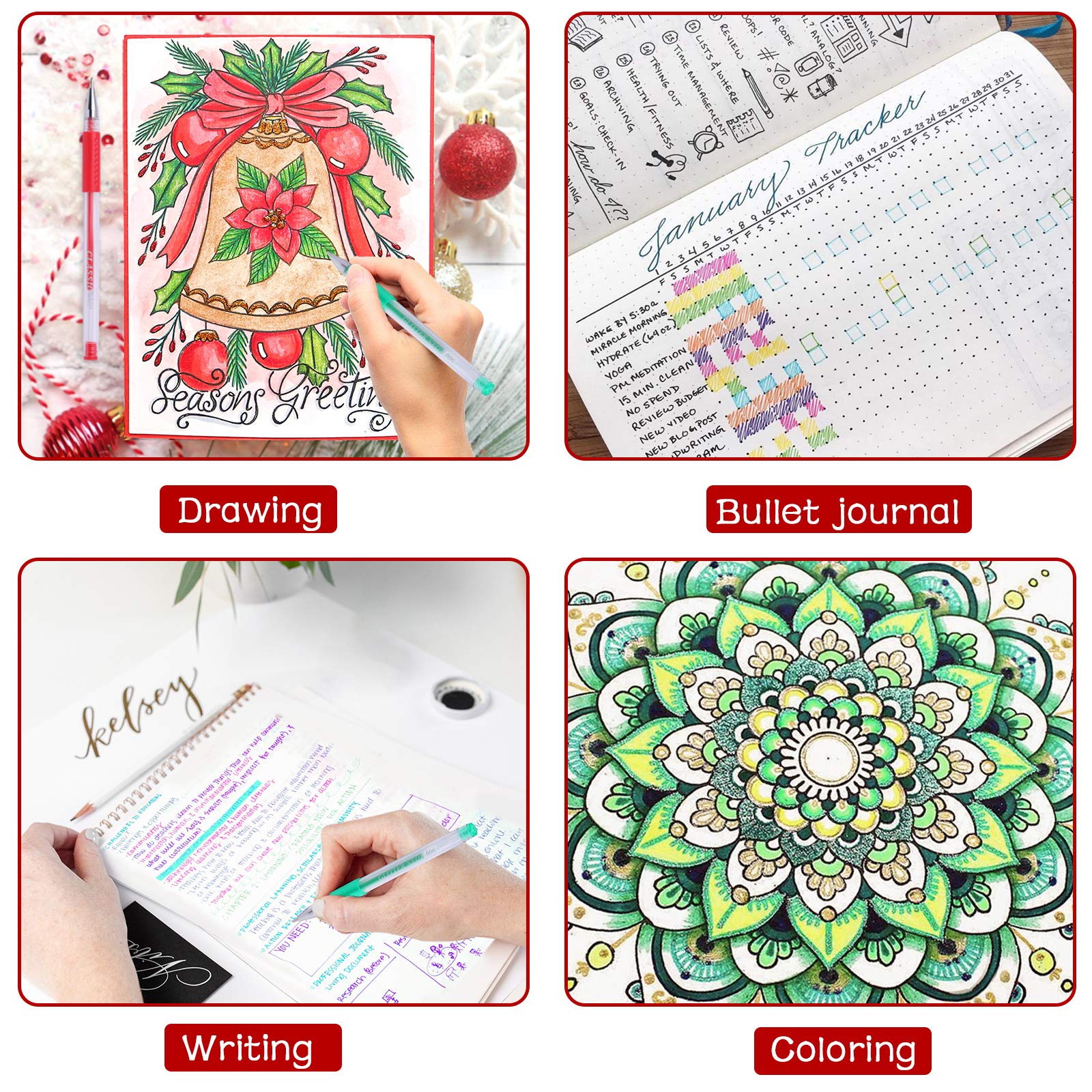 Penne Gel Glitter Super Lucide - Set Da 12 Colori Per Disegnare, Colorare E Creare Con Stile - Foto 9